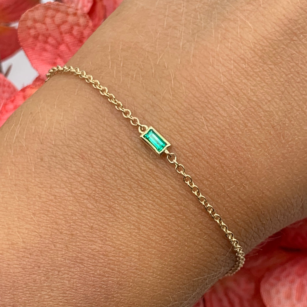 Emerald Bezel Bracelet