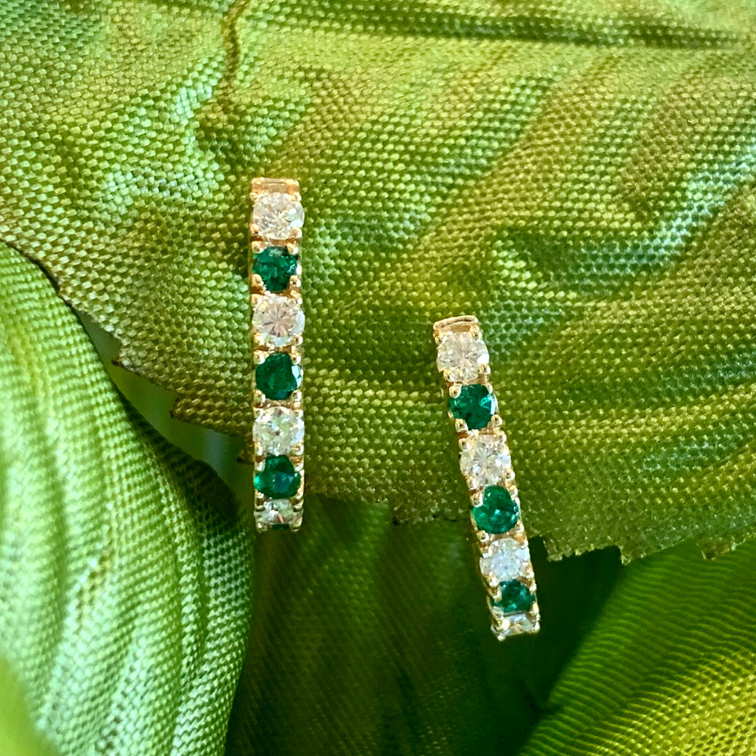 Estate Emerald Hoops