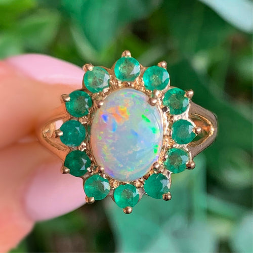 Estate Opal Emerald Ring