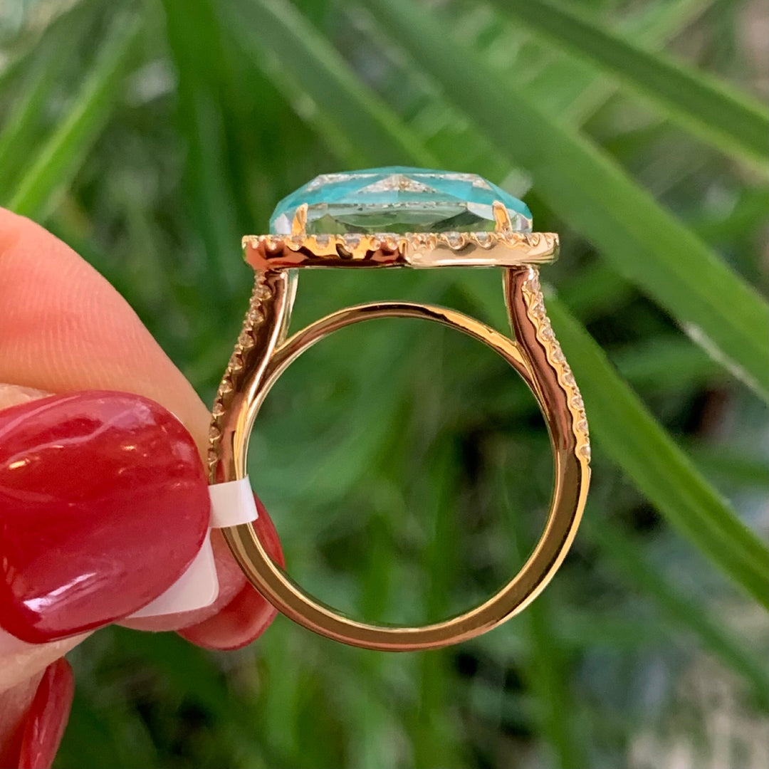 Amazonite & Diamond Ring