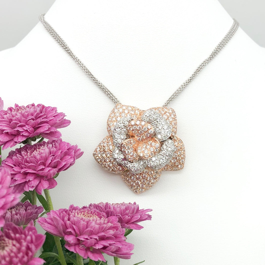 Diamond Flower Estate Pendant